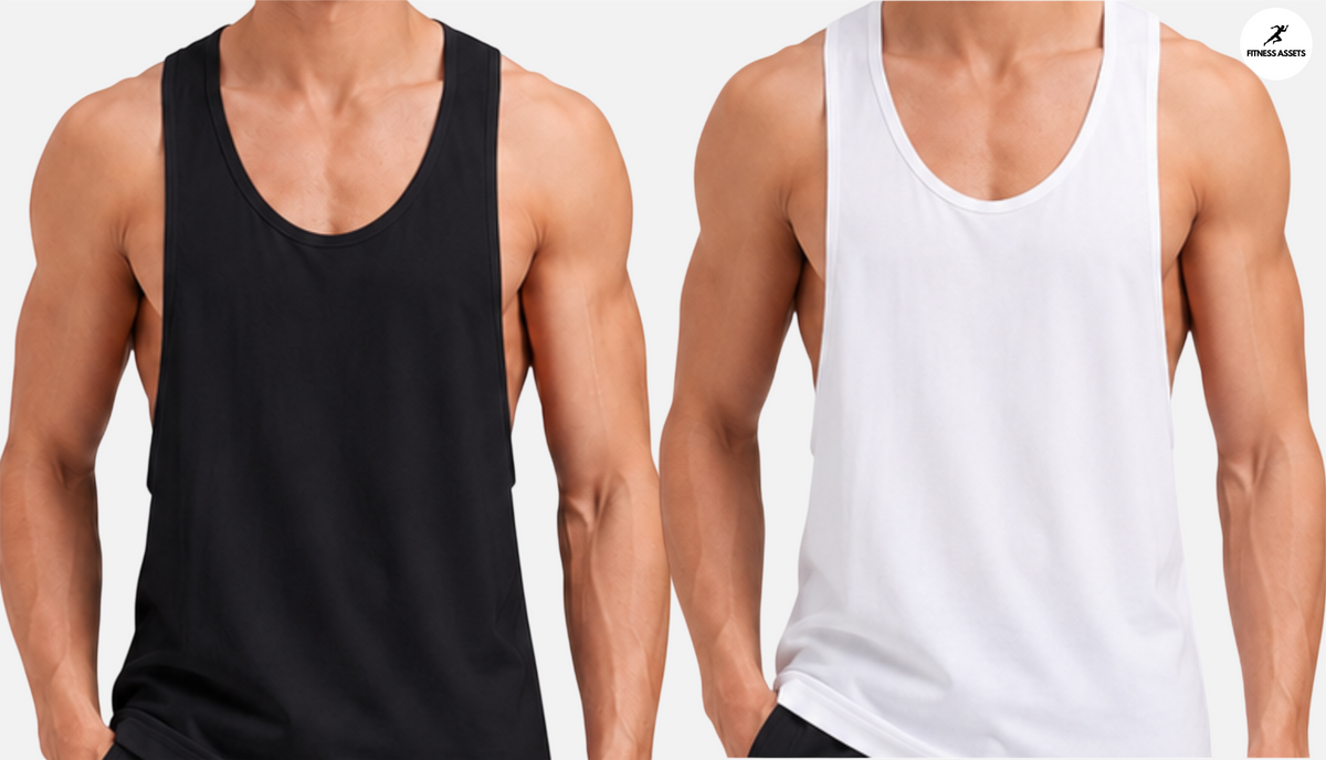 NS LYCRA WHITE AND BLACK TANK TOPS COMBO