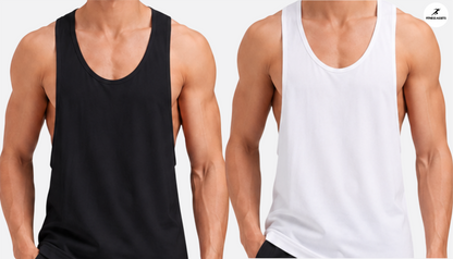 NS LYCRA WHITE AND BLACK TANK TOPS COMBO