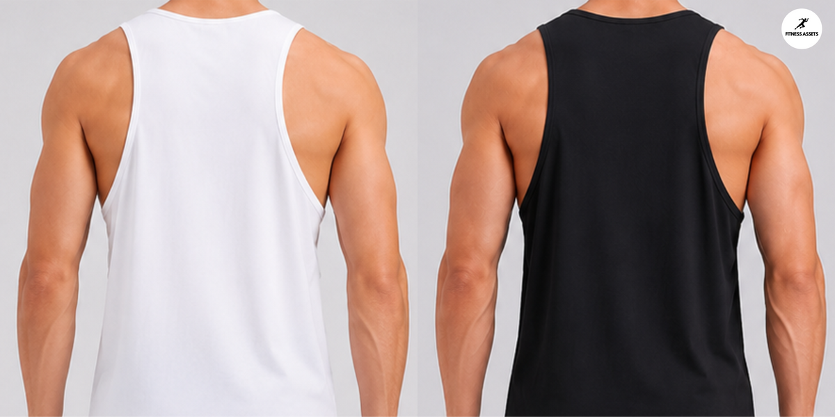 NS LYCRA WHITE AND BLACK TANK TOPS COMBO