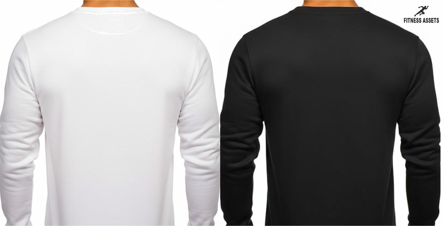 FLEECE BLACK AND WHITE COMBO SWEATSHIRTS