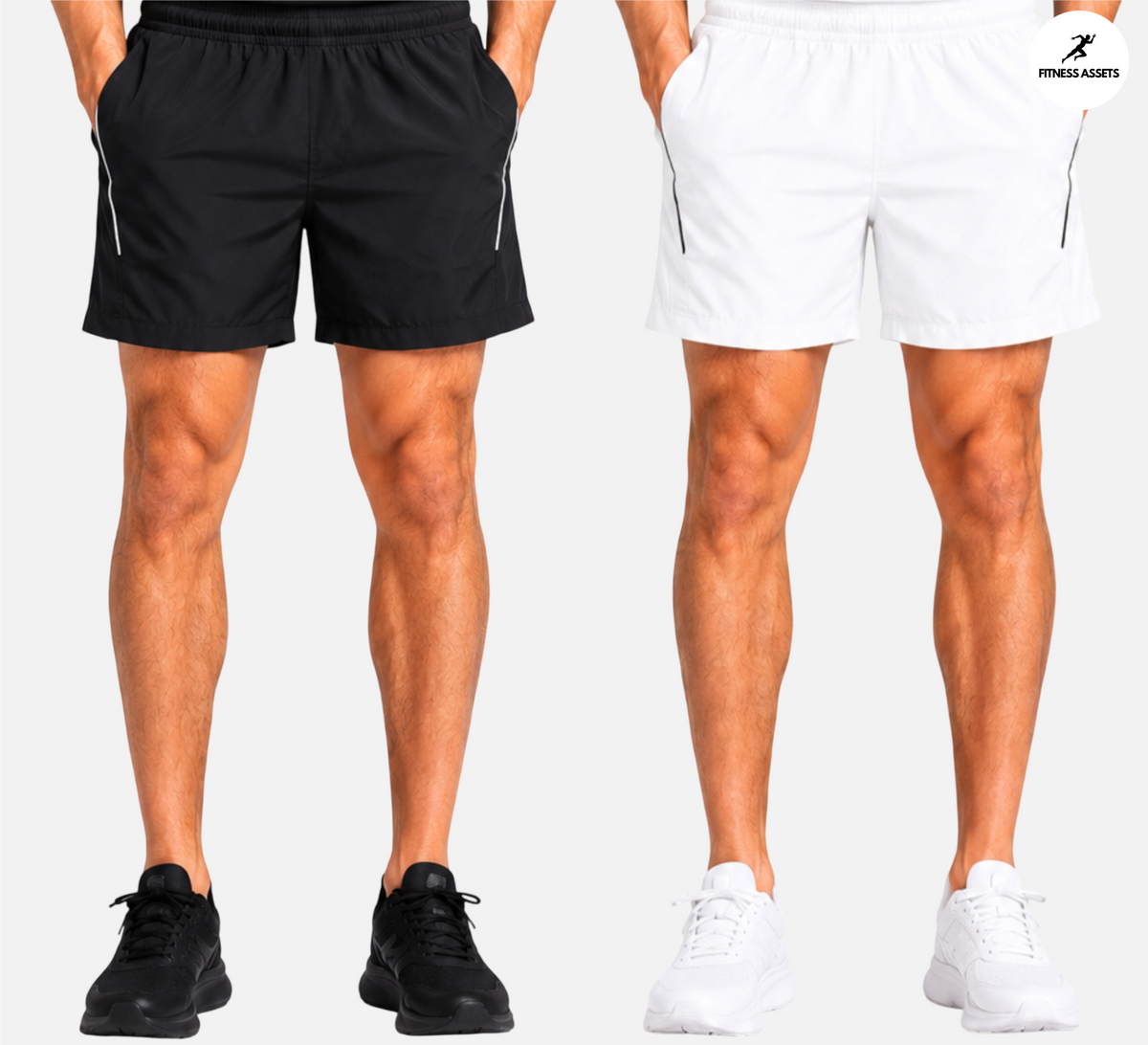 COTTON WHITE AND BLACK SHORTS COMBO