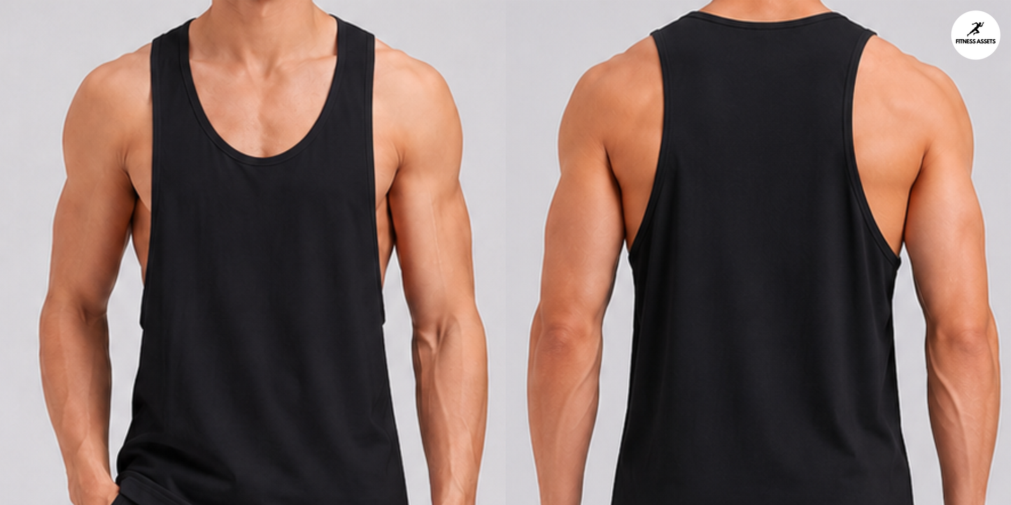 SLEEVELESS TSHRIT WHITE & BLACK