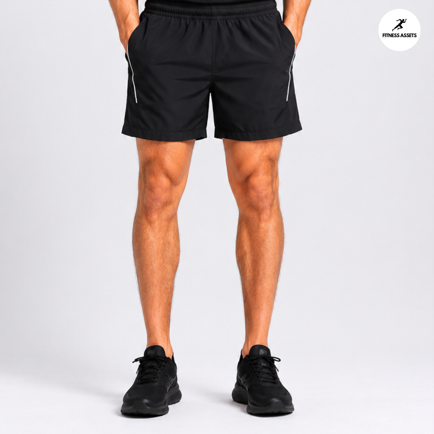 COTTON BLACK SHORTS