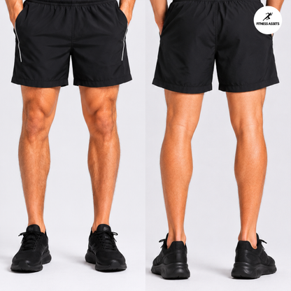 COTTON BLACK SHORTS