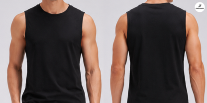 NS LYCRA BLACK SLEEVELESS TSHIRT