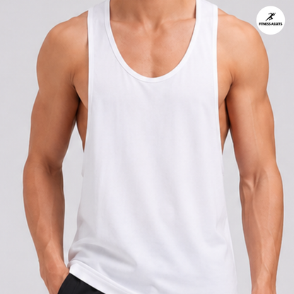 NS LYCRA WHITE TANKTOPS