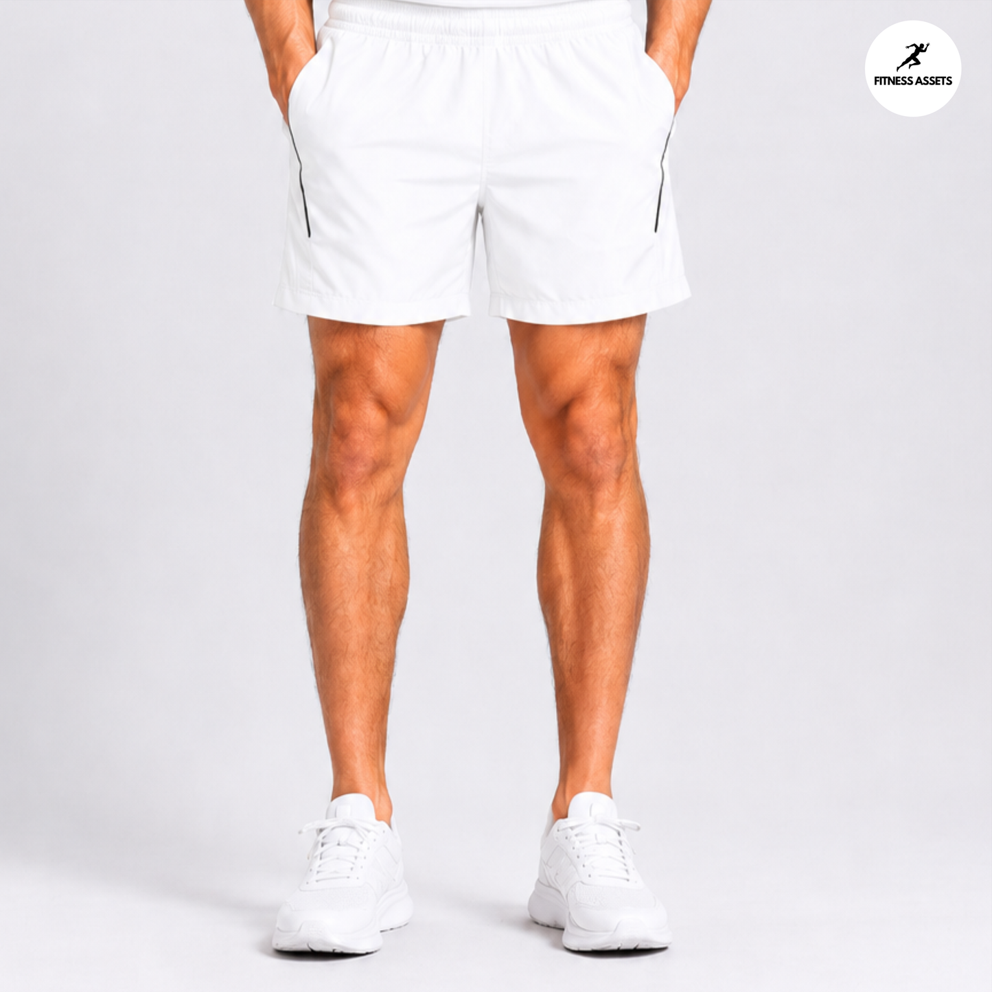 FLEECE SHORTS WHITE & BLACK