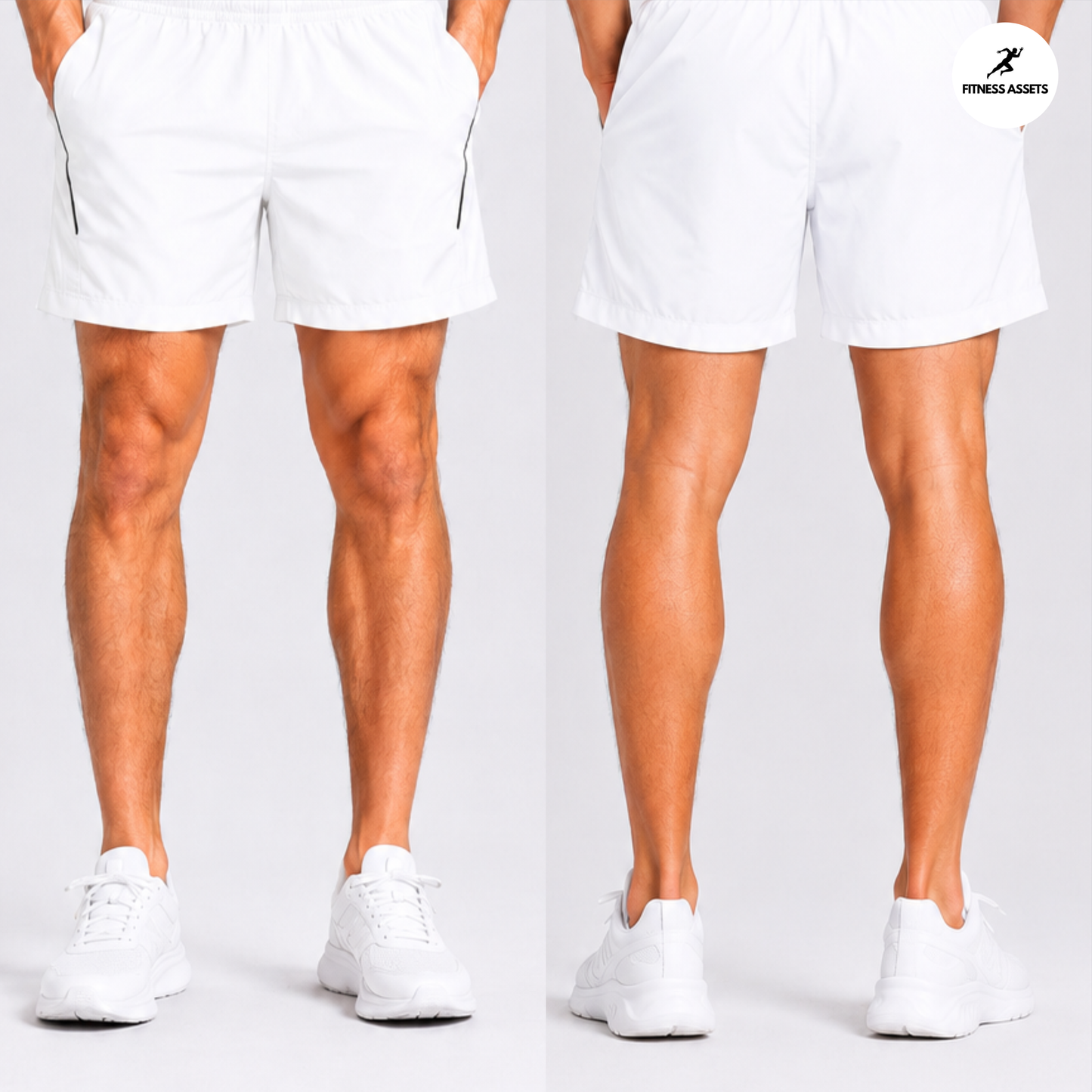 FLEECE SHORTS WHITE & BLACK