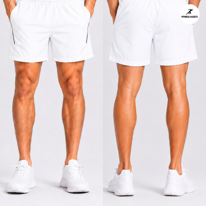FLEECE SHORTS WHITE & BLACK