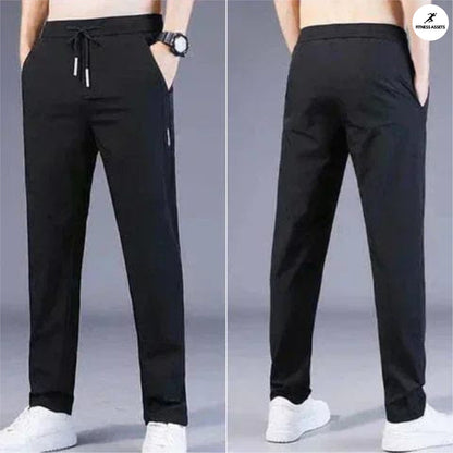 4 WAY STRETCHABLE LYCRA BLACK COMBO TRACKPANTS