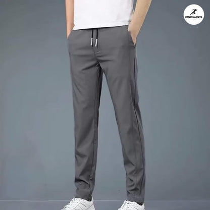 4 WAY STRETCHABLE LYCRA DARK GREY TRACKPANT