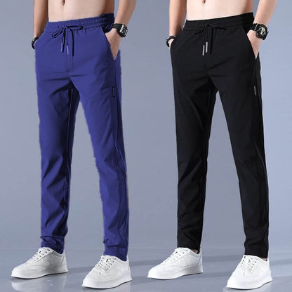 4 WAY STRETCHABLE LYCRA ROYAL BLUE AND BLACK COMBO TRACKPANTS