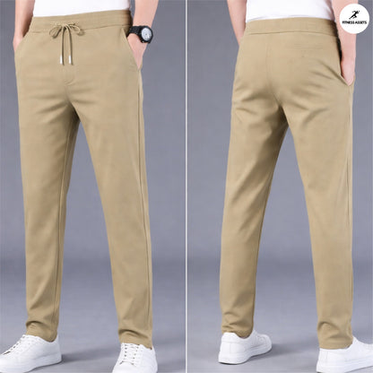 4 WAY STRETCHABLE LYCRA CAMEL AND PISTA GREEN COMBO TRACKPANTS