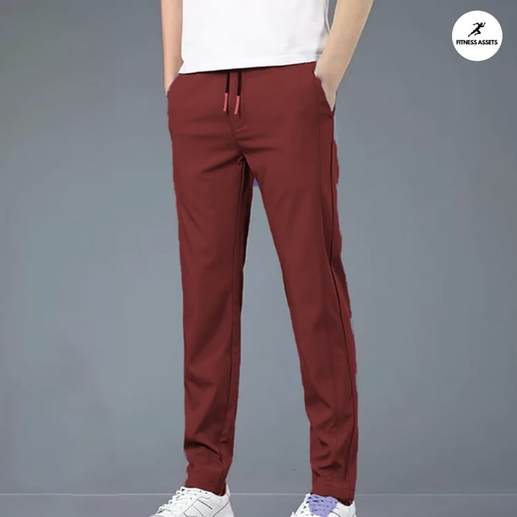 4 WAY STRETCHABLE LYCRA DARK MAROON TRACKPANT