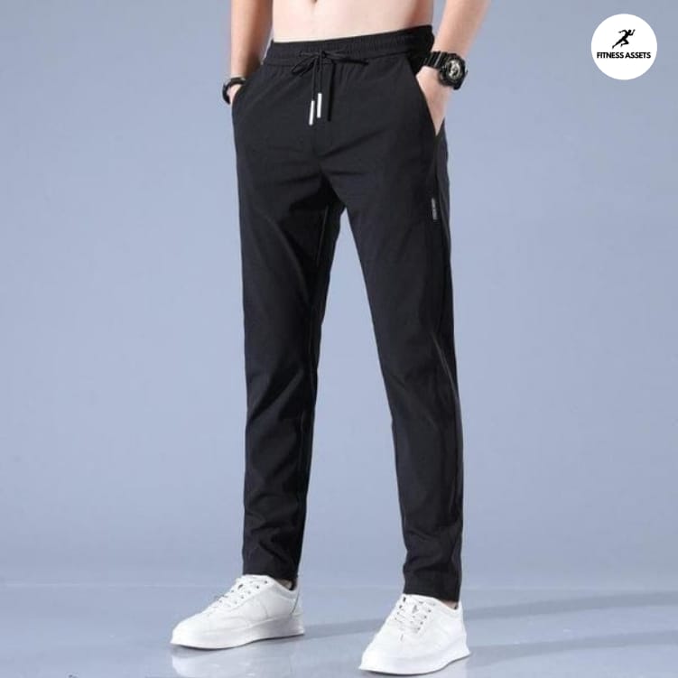 4 WAY STRETCHABLE LYCRA BLACK TRACKPANT