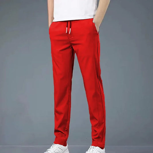 4 WAY STRETCHABLE LYCRA RED TRACKPANT - Fitness Assets