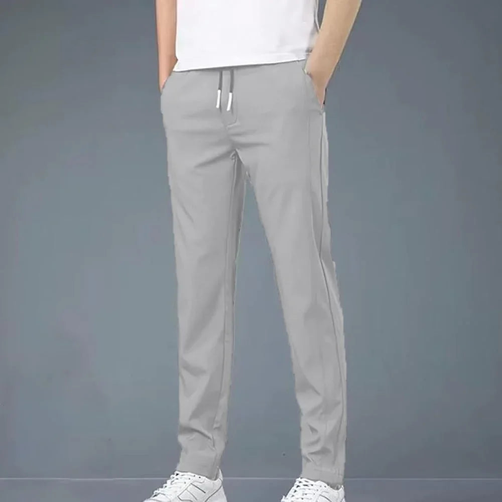 4 WAY STRETCHABLE LYCRA LIGHT GREY TRACKPANT - Fitness Assets