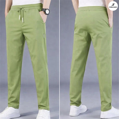 4 WAY STRETCHABLE LYCRA PISTA GREEN TRACKPANTS AND FLEECE WHITE SWEATSHIRTS COMBO