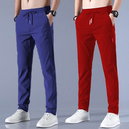 4 WAY STRETCHABLE LYCRA ROYAL BLUE AND RED COMBO TRACKPANTS