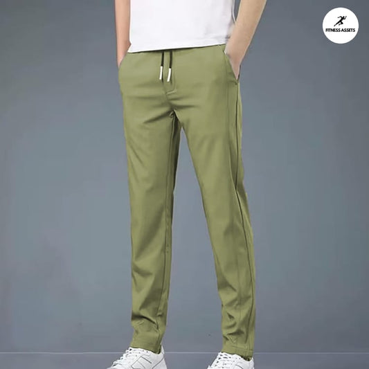 4 WAY STRETCHABLE LYCRA PISTA GREEN TRACKPANT