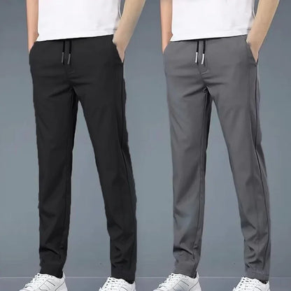 4 WAY STRETCHABLE LYCRA BLACK AND DARK GREY COMBO TRACKPANTS - Fitness Assets